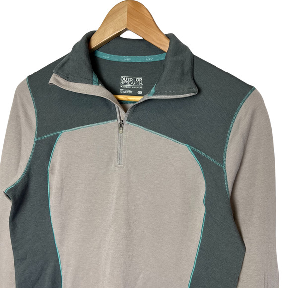 Outdoor Research Size Large Blackridge Top 9" Front Zipper Slate/Pewter Wool EUC - Picture 5 of 11